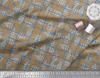 Soimoi Schwarzer Japanischer Krepp-Satin Stoff Blätter & Floral Karomuster Stoff pro Meter 42 Zoll