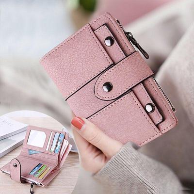 Women's 2022 Short Retro Frosted Rivet Wallet - Korean Style Trendy Multi-functional Student Coin Purse