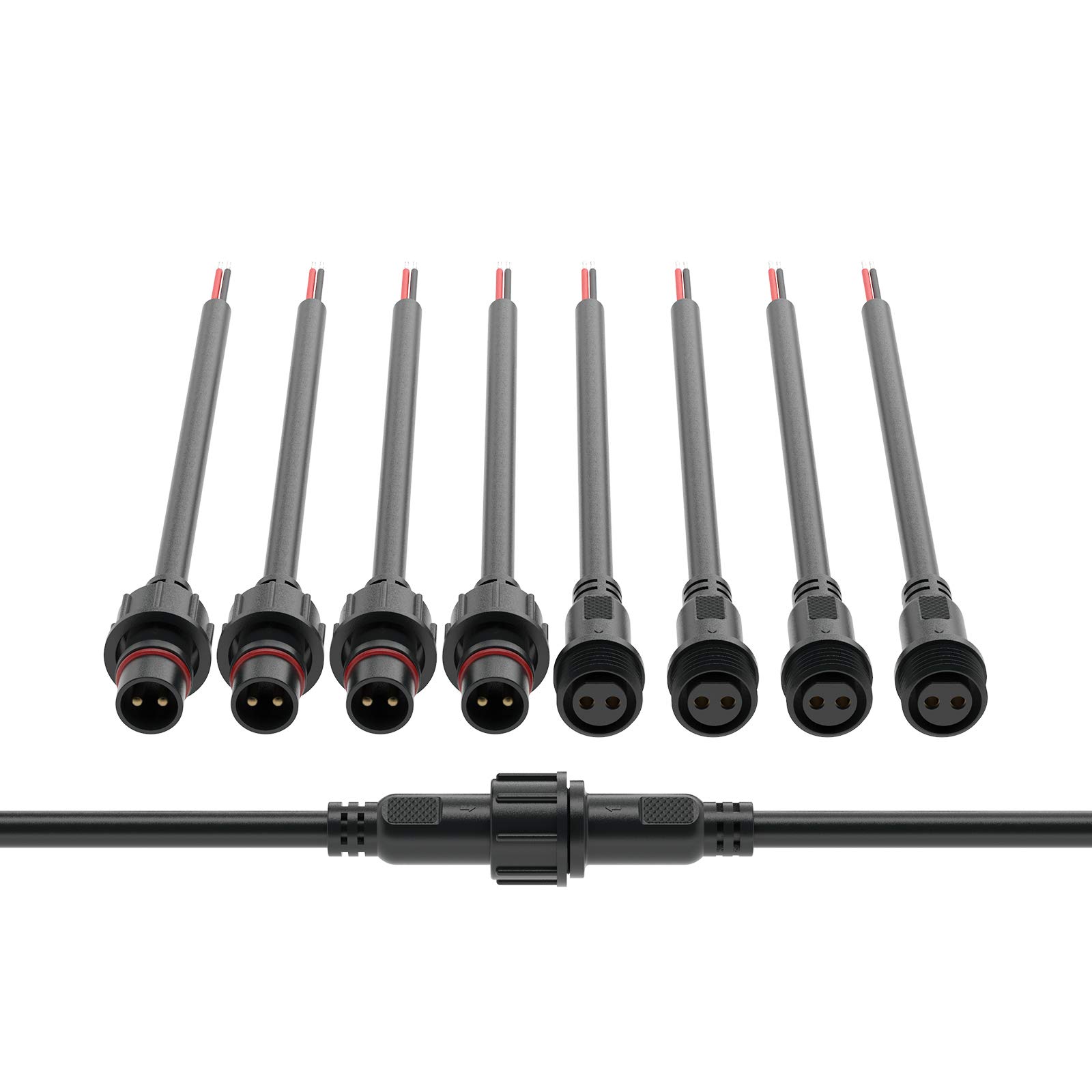 

BTF-LIGHTING 2-Pin Waterproof Electrical Connector, 18AWG IP65 MaleFemale, 20CM, for Car, Truck, Boat, IndoorOutdoor LED Strip Lights, String,