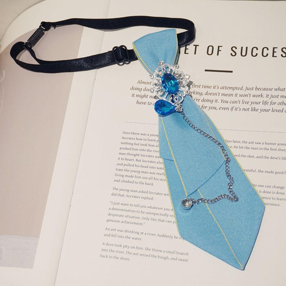Crystal Zinc Zinc Alloy Rhinestone Necktie Choker Pre-tied Tie Fashion Metal Chain Brooch  Daily