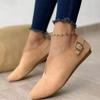 Autumn New Pointed Head Shallow Mouth Suede Buckle Single Shoes Breathable Low-top Casual Shoes Women