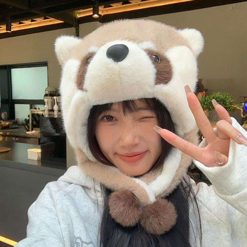 

Милая мультяшная плюшевая шапка-пуловер с енотом для женщин, зимняя, для активного отдыха, лыж, теплая, для защиты ушей от холода, студенческая ears don t move хаки