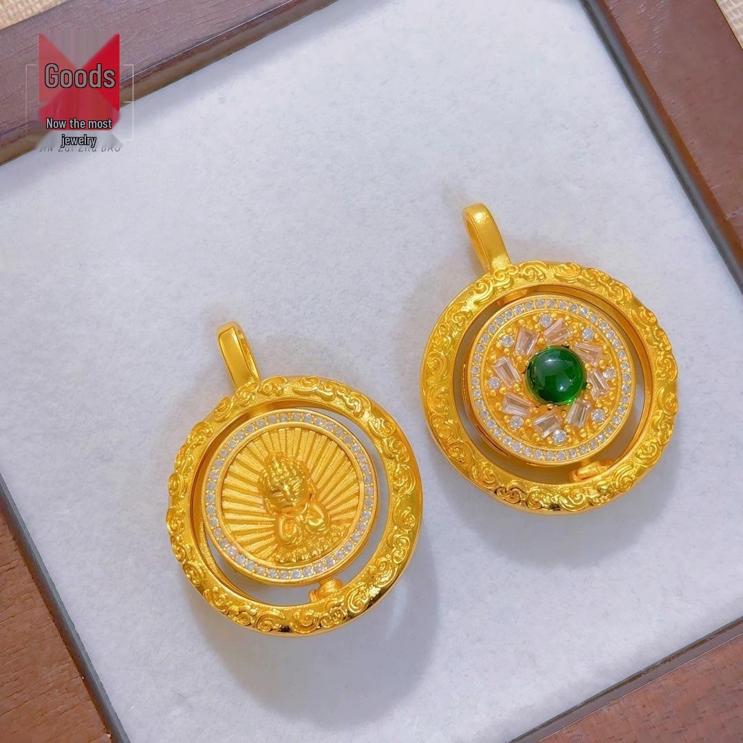 Xiaohongshu Style Sand Gold Buddha Baby Pendant for Women