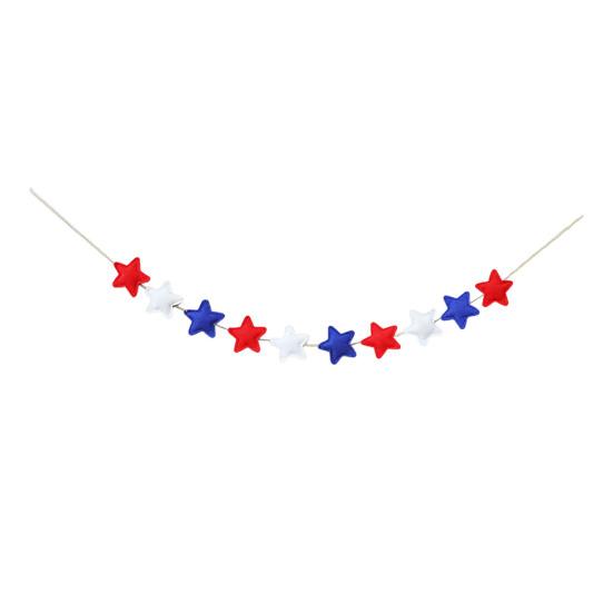 Yousheng Patriotic Garland Banner for 4th of July Decorations, Red White Blue Hanging Banner Bunting for Memorial Day, Veterans Day, Independence Day