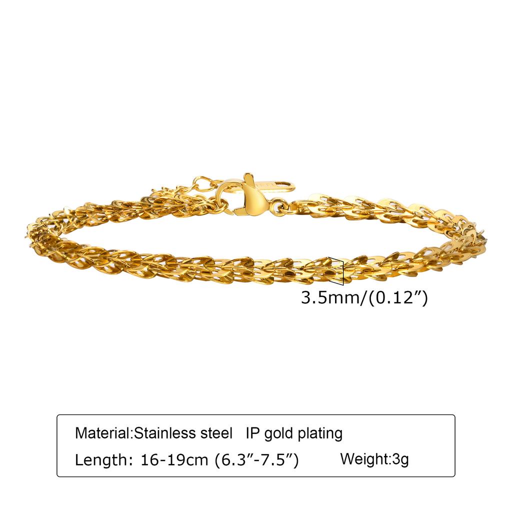 Stainless Steel Sparkling Chain Bracelet Women, Adjustable Fashion Jewelry Wedding Party