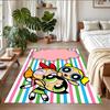 Anti‑Slip Crystal Velvet Floor Rug, The Powerpuff Girls Design Carpet for Indoor Living Bedroom Home Decoration