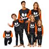 Family Matching Halloween Print Pajama Set Long Sleeve Round Neck Pajamas for Parents and Kids