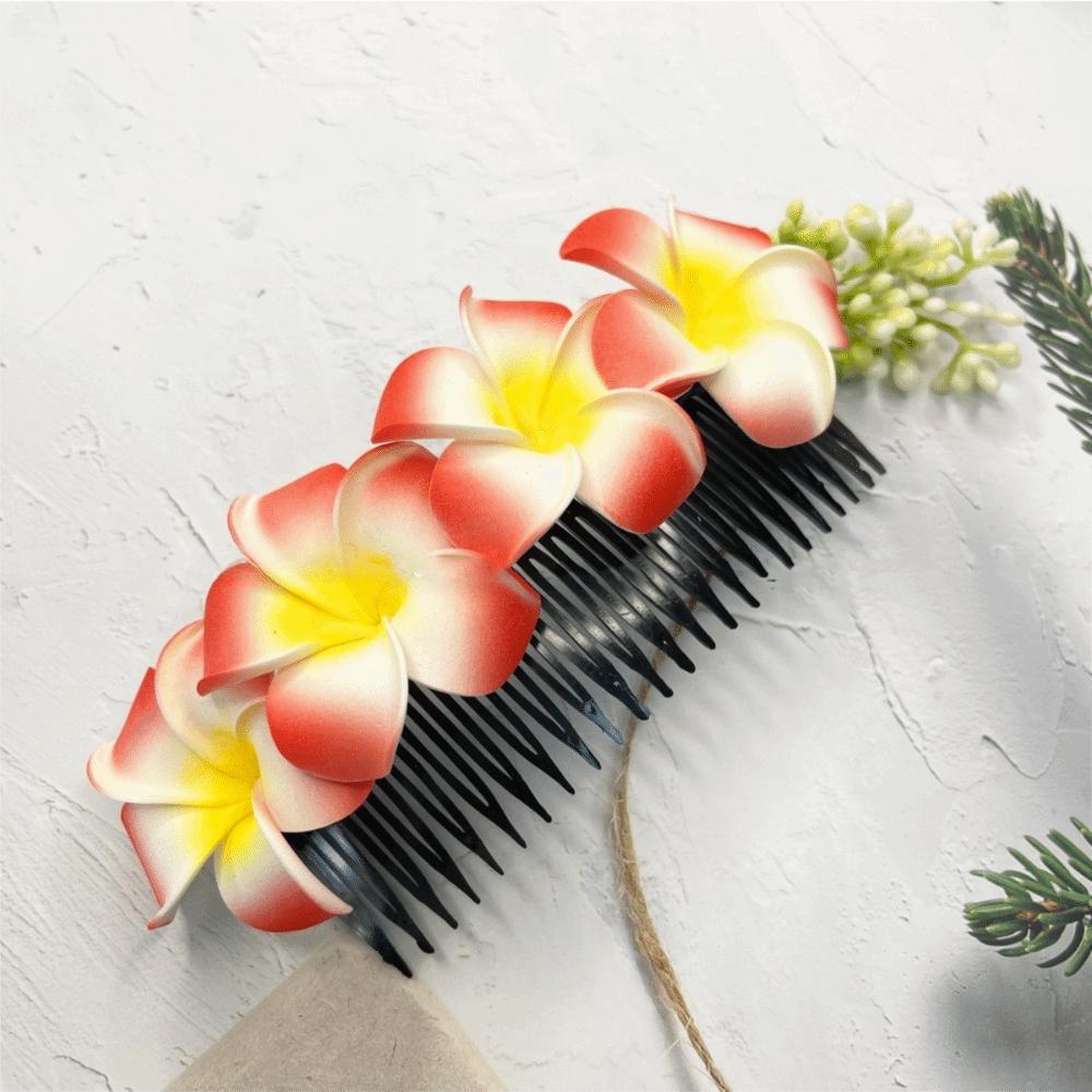 

Dai Flower Hair Comb Thailand Wedding Bride Accessories Sweet Flower Hairpin Female Headwear красный