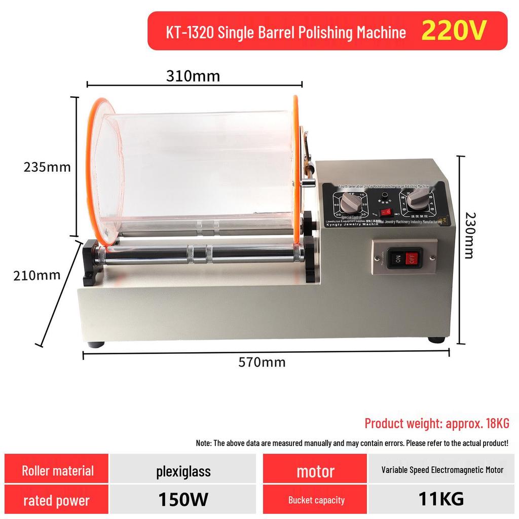KT-2000 Portable Rotary Tumbler Polisher for Metal Jewelry Finishing