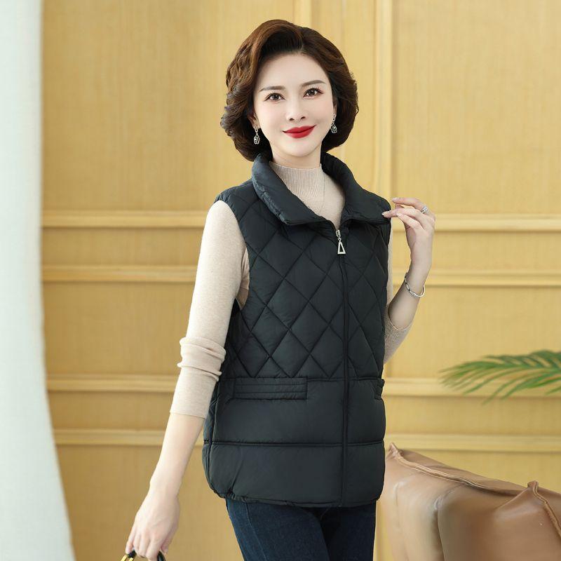 Ältere Weste Damen Mittleren Alters Herbst Winter Weste Kurz Mütter Daunen