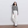 Sancai 2026 Spring High-Waist Straight Leg White Jeans