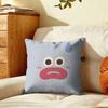 Minimalist Cartoon Face Cushion Cover Plush Fabric Soft DoubleSided Printed Sofa Warm Winter Home Gift Pillow Cover