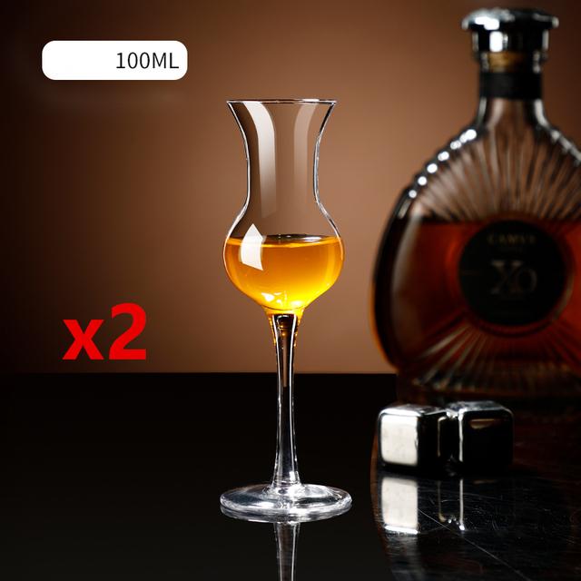 2 Pcs Lot Tulip Iso Whisky Tasting Goblet Cognac Brandy Snifter Handmade Crystal Whiskey Glass Cheap Liqueur Glasses Wine Cup