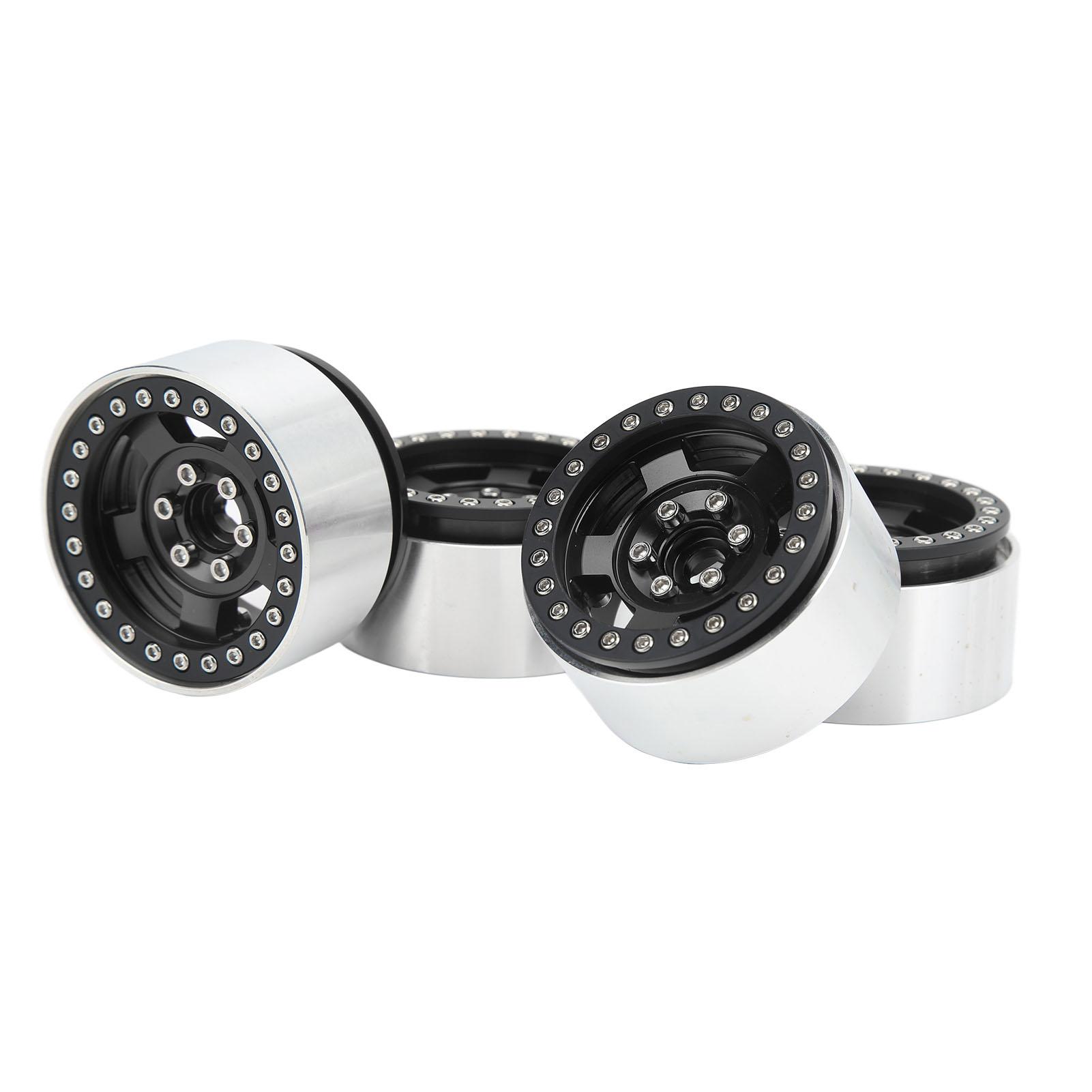 

4pcs RC Car Wheel Professional Aluminium Alloy Replacement RC Wheel Rims for 1 10 RC Cars Black чорний