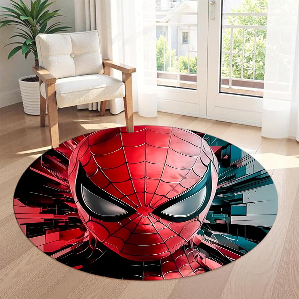 Spider-man Round Floor Mat Design for Dining Room Entryway Decorate room Hallway Antislip Round Carpet Decorate Offices