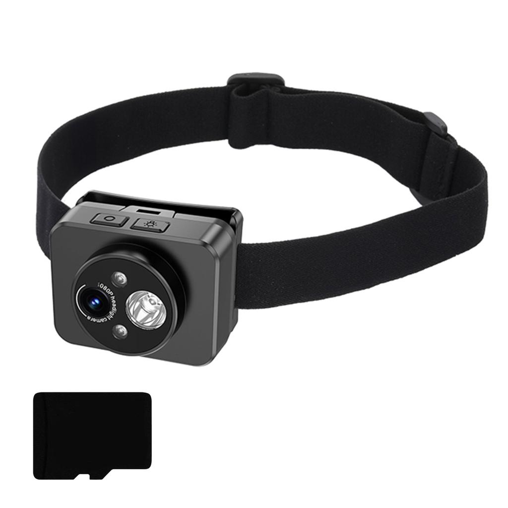 Night Sights Sports Recorder 1080P Head Mounted Camera Headlamp Camera for Adventurou Activity Photography Recording