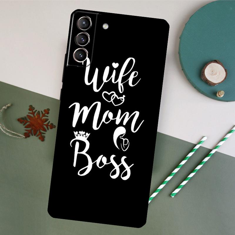 Wife Mom Boss Phone Case For Samsung Galaxy S26 S23 Ultra S20 S21 S22 S24 S25 Plus S10 S25 FE Back Cover