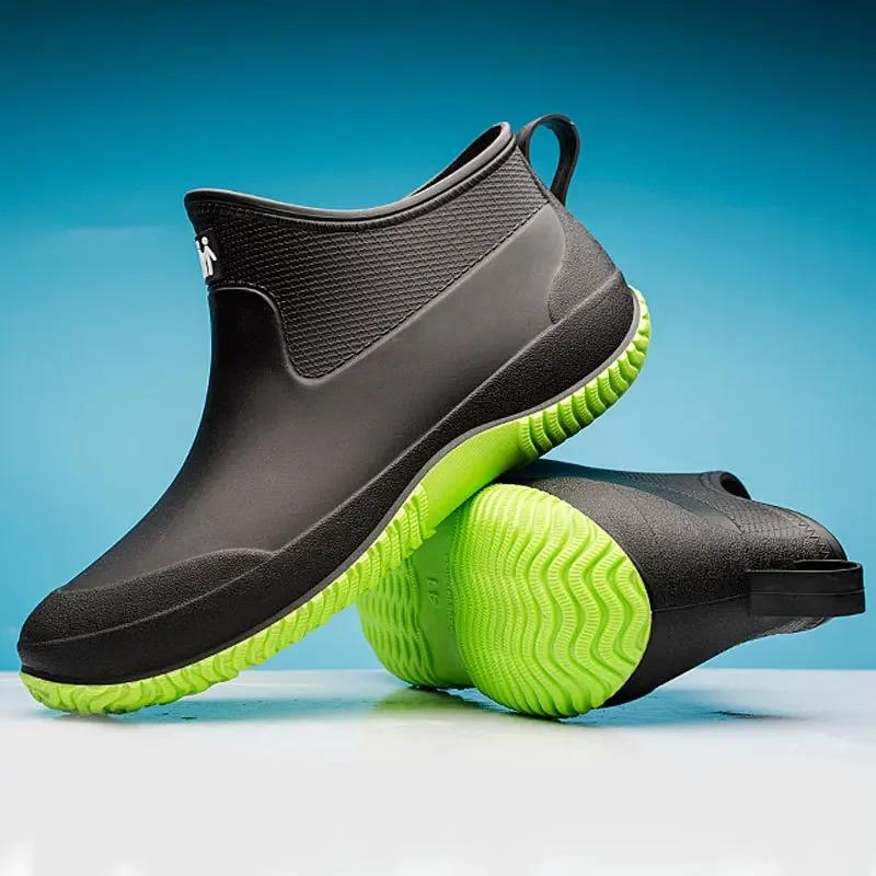 2025 Four Seasons Male Rain Boots Novelty Men's Rain Boots Non-slip Breathable Masculino Slip-on Winter Warm Rain and Snow Shoes