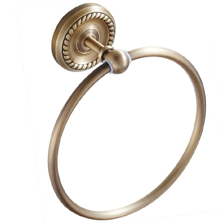 Wall Mounted Bath Hand Towel Holder Vintage Copper Towel Rings Bathroom Towel Rack Decoration Easy to Installation