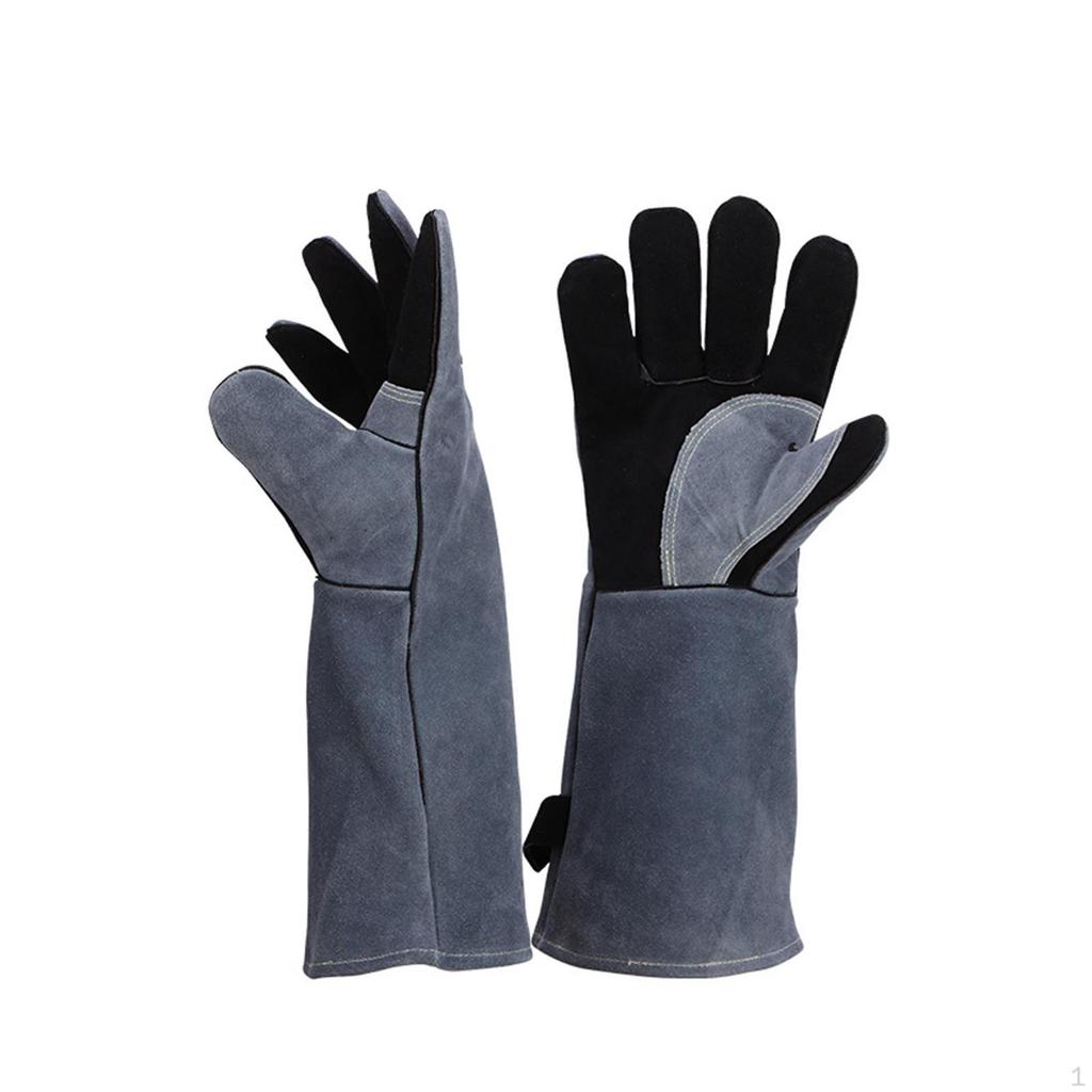 Welding Gloves, Long Sleeve Heat/Fire Resistant Wear Grill Work Gloves Mitts