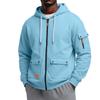 Men's Color Hooded Long Sleeve Casual Jacket for Everyday Wear