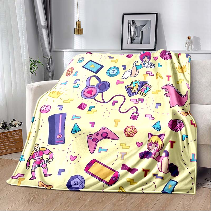 Red Lightning Electric Guitar Flannel Blanket, Soft Warm Throw with Rock Guitar Print for Bed Sofa, Cozy Bedding for Music Lovers