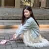 Korean Style Girls Floral Cardigan Sweater Kids Knit Casual Outerwear Top