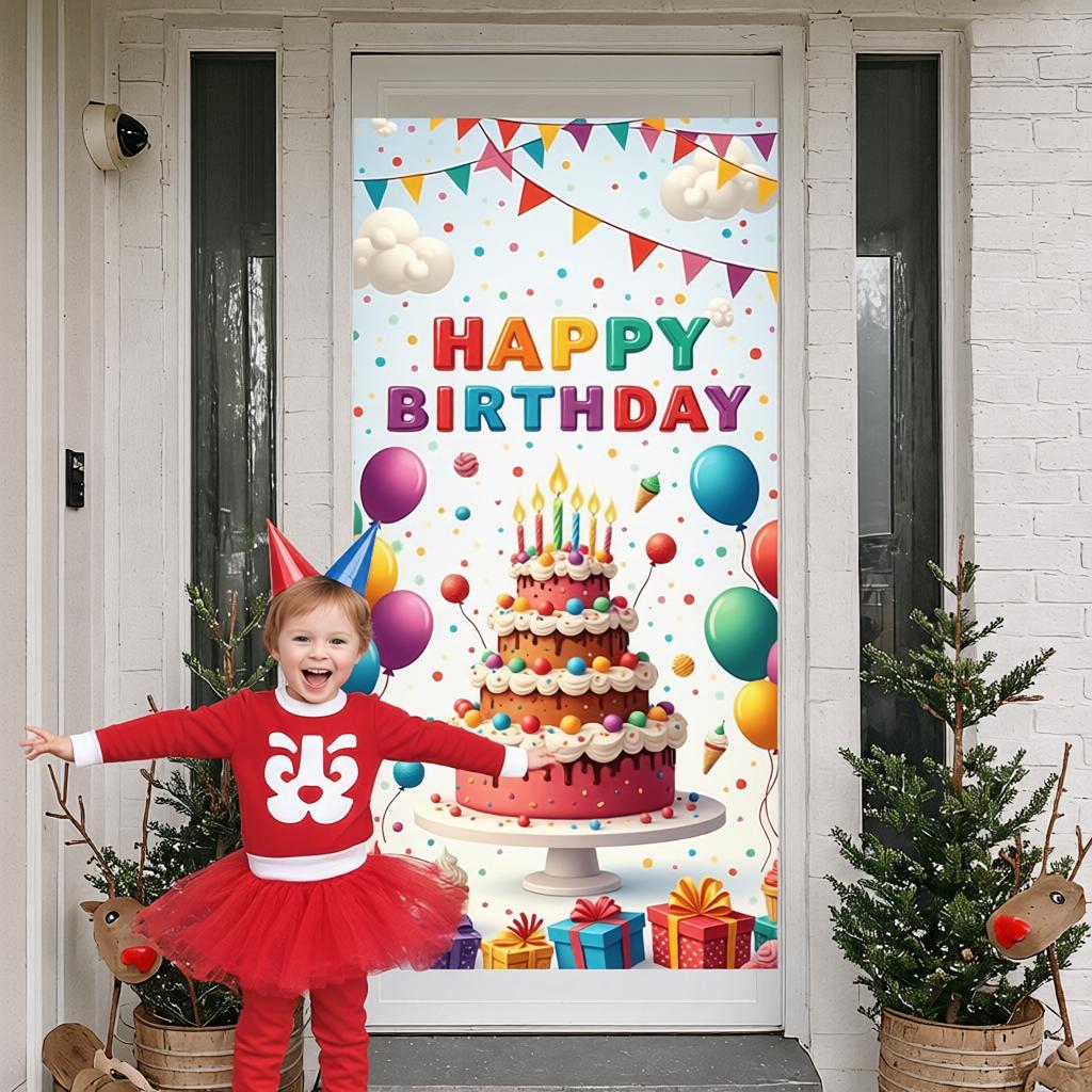 Banner Ice Cream Graphics Festive Backdrop Birthday Event Background Pennant Banners Party Celebration Display For Festive