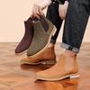 Fashion Golden Sapling Men Chelsea Boots Winter Concise Suede Leather Ankle Boot Work Shoes Formal Business Party Male Botas Big Size