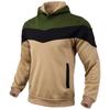 Herre Afslappet Løs Sweatshirt Blokerende Farve Snoretræk Stor Lomme Hættetrøje Sports Sweatshirt
