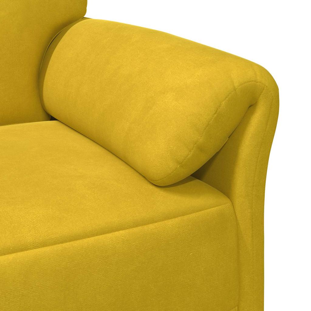 3 Seater Sofa Yellow 198 x 83 x 95 cm Velvet