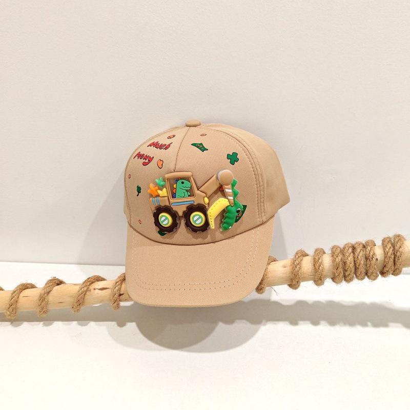 Spring Kids' Cartoon Excavator Baseball Cap - Cute, Versatile Sun Hat for Boys & Girls