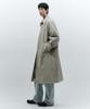 Insilence Pigment Washed Balmacaan Coat Grey Beige