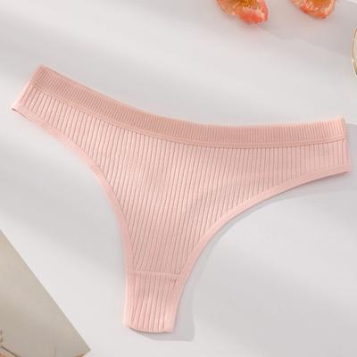 Tangas de Algodón para Mujer Suaves de Tiro Bajo Sexy Espalda en T Braguitas para Señora Acanalados Invisibles Transpirables Elásticos Ropa Interior