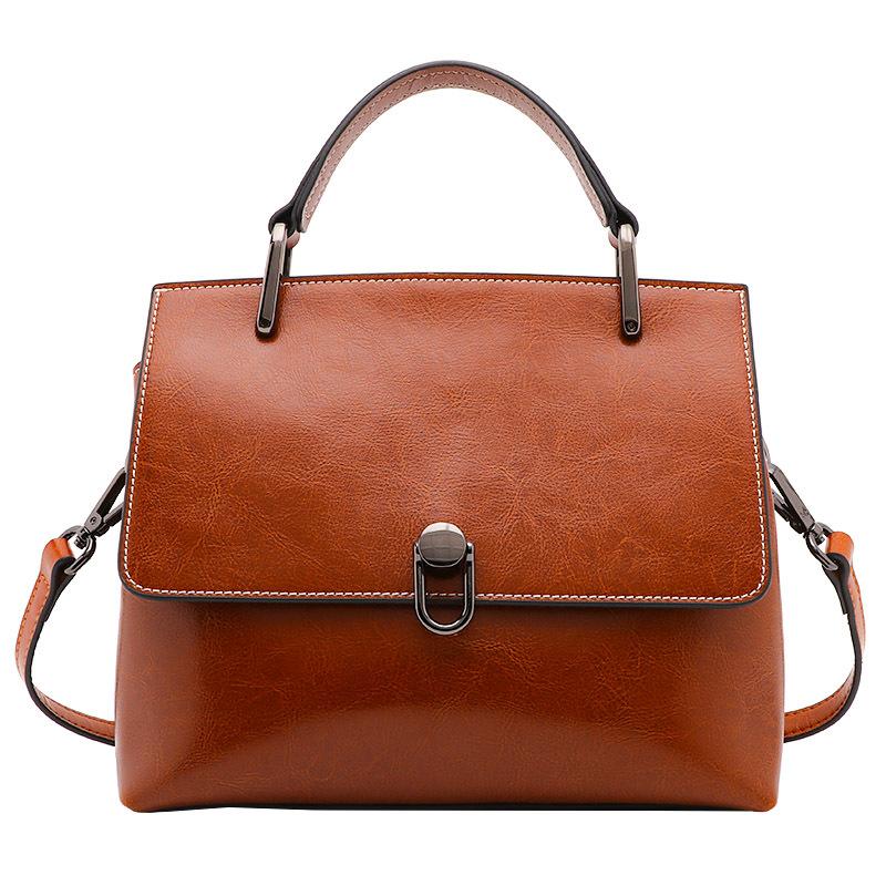 Women's Cowhide Leather Bags 2026 New Fashi One-shoulder Handbags Ladies Classic Satchels Large Capacity Messenger Versatile