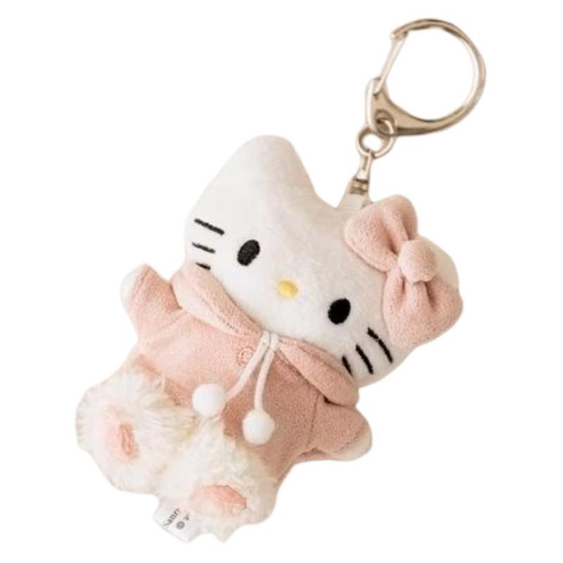 Sanrio x ME% joint model HELLO KITTY toy keychain, cute doll, plush pendant, 9cm high Pink sweatshirt