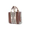 Chloe Woody Logo Print Interlaced Design PU Tote Bag Women Tote Bags Multicolor CHC22-SS397G44-27S