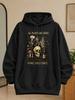 Unisex Black Hoodie with "All Plants Are Edible, Some Solely Once" Quote, Botanical Poison Bottle, Mushrooms, And Vintage Etching