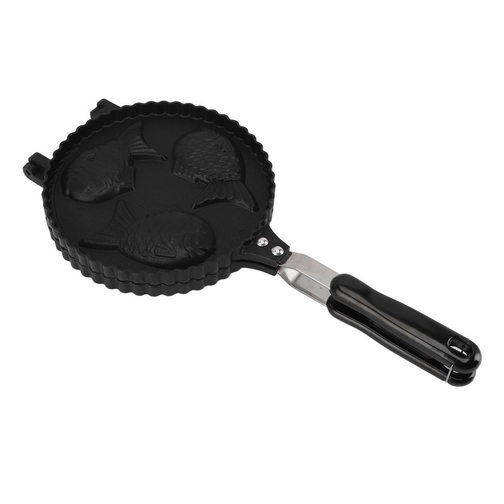 Fish Waffle Maker Pan 3 Fish Cute Aluminum Uniform Heating Double Sided Taiyaki Pan for Home Snack
