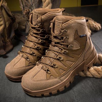 2025 Outdoor Combat Boots: High-Top Tactical Hiking Shoes for Military Training, Mountaineering, and Security Operations (Large Sizes Available)