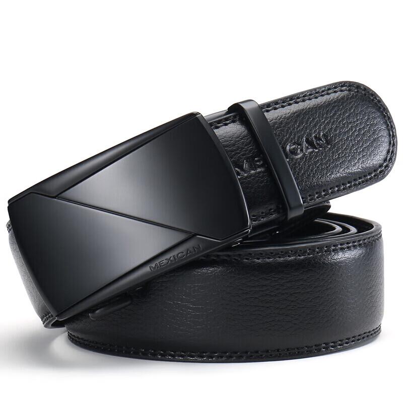 Straw Man Men's Genuine Leather Automatic Buckle Belt