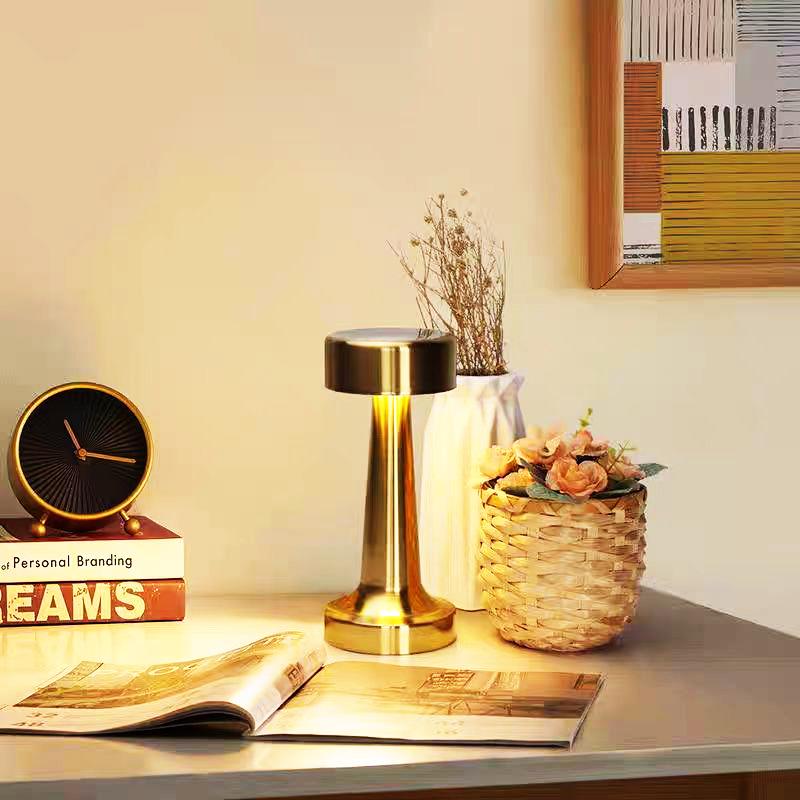 Retro Metal Dumbbell Table Lamp - Minimalist Night Light for Bars, Restaurants, and Living Rooms