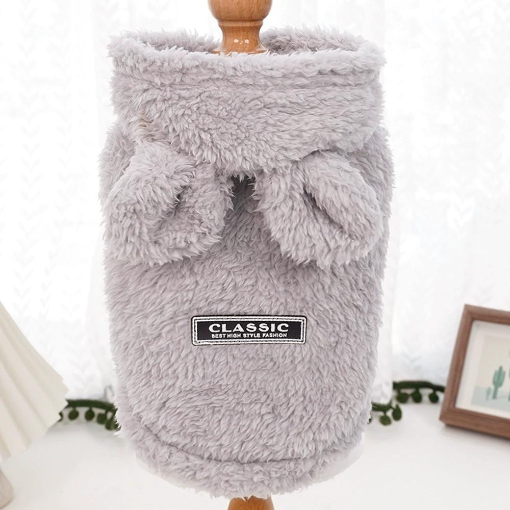 Autumn Winter Dog Clothes for Small Medium Dogs Warm Plush Rabbit Ears Pet Coat Cute Soft Puppy Sphynx Cat Chihuahua Costume