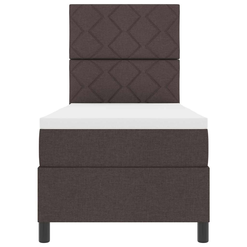 Boxspring bed with headboard Dark Brown 80 x 200 cm Fabric