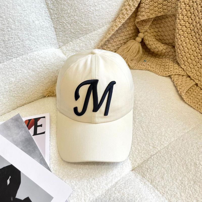 American Three-Dimensional Embroidered M-Letter Baseball Cap Children'S Blogger Trendy Face Small Sunscreen Couple Cap