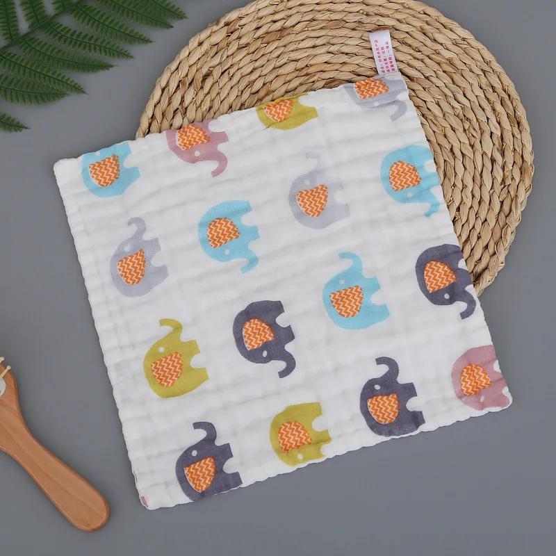 

Baby face towel, pure cotton high-density cotton baby face towel, cartoon gauze saliva towel, printed handkerchief 30x30cm