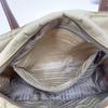 Prada Quilted Tessuto Nylon Tote Boston Bag Handbag One Shoulder Brown Beige Leather Triangle Logo Plate