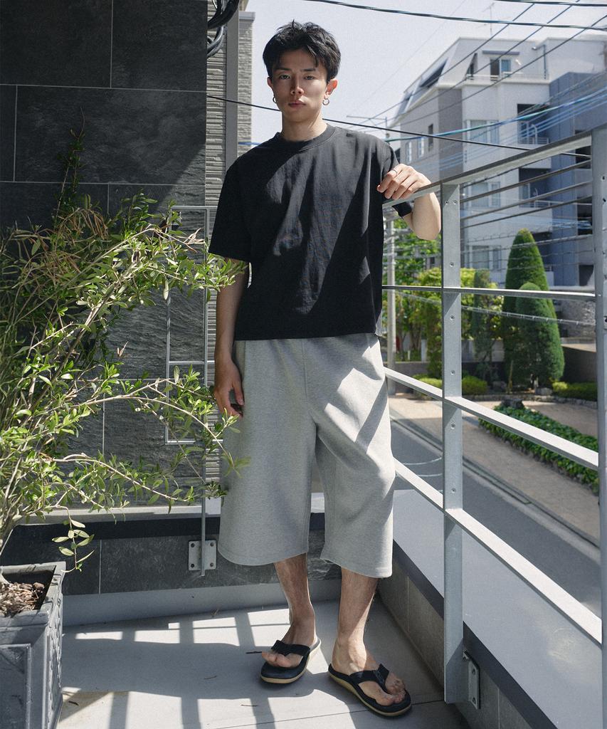 XERO Loop Side Deep One-Tuck Sweat Shorts [Melange Grey]