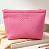 Borsa da Trucco a Maglia Waffle di Grande Capacità con Cerniera Organizer per Articoli da Toeletta Borsa Essenziale per Cosmetici Quotidiana
