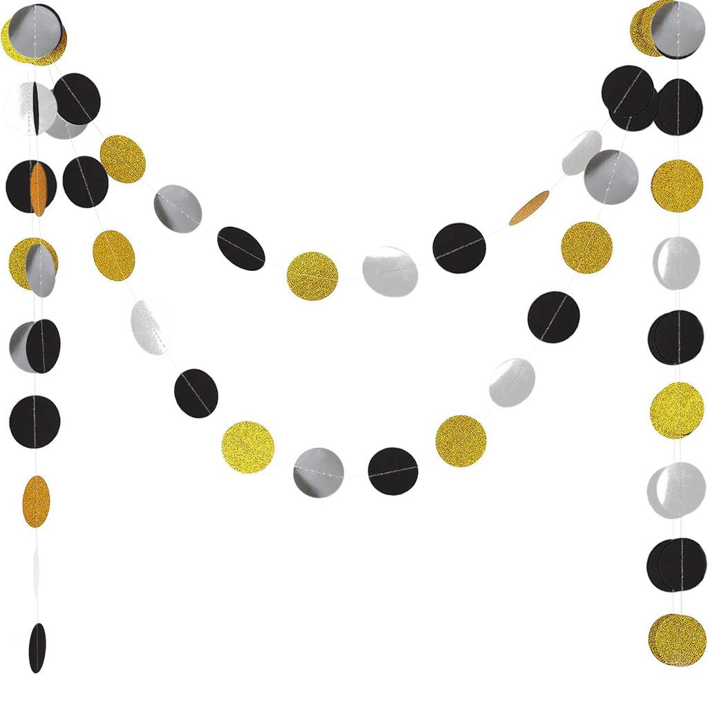 Neujahrsdekoration Schwarz Gold Stufenlinie Latte Blume Hochzeit Geburtstag Festival Atmosphäre Arrangement Streifen Anpassung